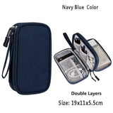 Estuche Organizador Porta Cable-Cargador-Auricular Doble Capa Mediano