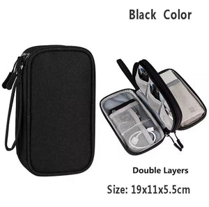 Estuche Organizador Porta Cable-Cargador-Auricular Doble Capa Mediano