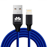 Cable iPhone Movisun USB a Lightning  MX-120LT 3.1 Amp microfibra