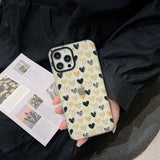 iPhone 12 Pro (6.1) TPU  Case Diseño Corazon Dorado Negro