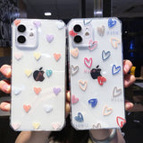 iPhone 12 (6.1) TPU Case Corazones de Colores-Pequeños