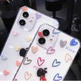 iPhone XR (6.1) TPU Case Corazones de Colores-Pequeños