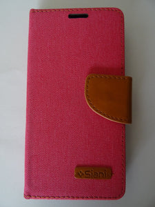 Huawei P8 | Jean Book Cover Fucsia con Marrón