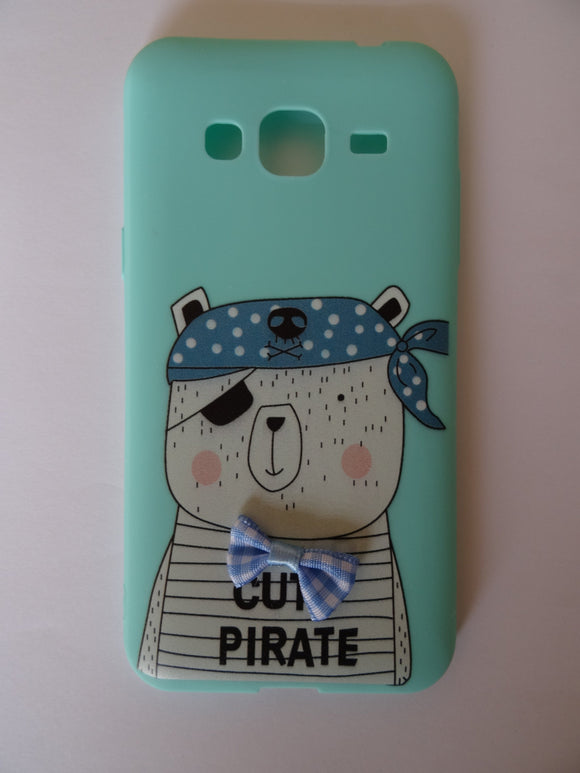 Samsung J3 Case Silicona Osito Verde Agua