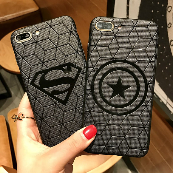 iPhone XR TPU Case Superhéroes-Negro