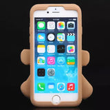 iPhone 6/6S 4.7" Sillicona Oso Marrón-Rojo