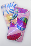 iPhone X/XS TPU Gradient Case Leaf Painted White