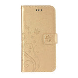iPhone 6/6S 4.7" Flip Cover  Diseño Flores y Mariposa Relieve