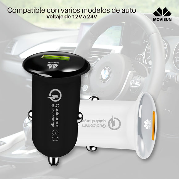 Movisun USB Car Charger MQC-20 5V/3.0A | Cargador Auto