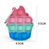 Fidget Pop It Push Bubble  | Juego Anti Estrés - Mini Cupcake llavero