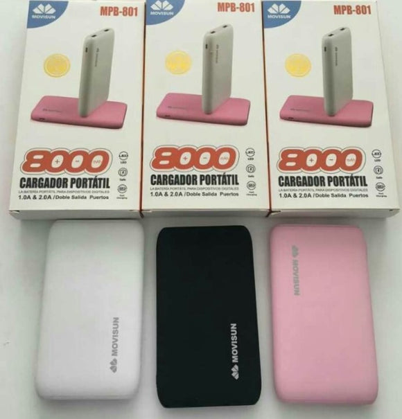 Power Bank Movisun MPB-801-8000 mAh Negro