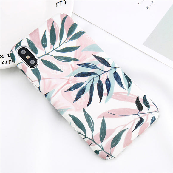 iPhone X/XS  PC Case Leaf Painted White
